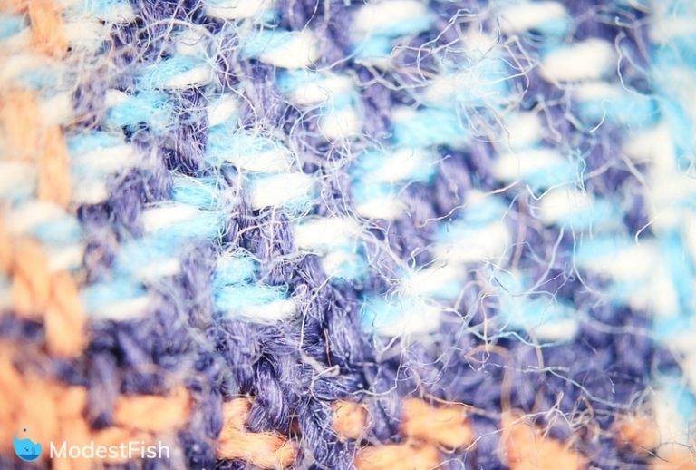 purple, blue, white, and orange microfibers